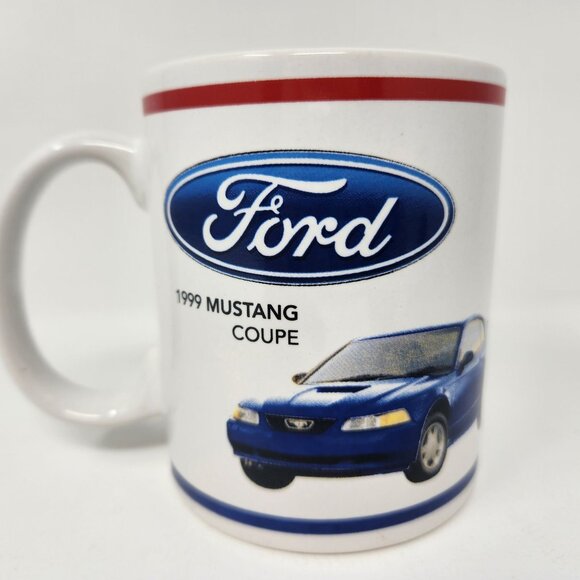 Ford 1999 Mustang Coupe Ceramic Coffee Mug White 11 Oz Official Licensed Product - Picture 1 of 8